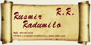 Rusmir Radumilo vizit kartica